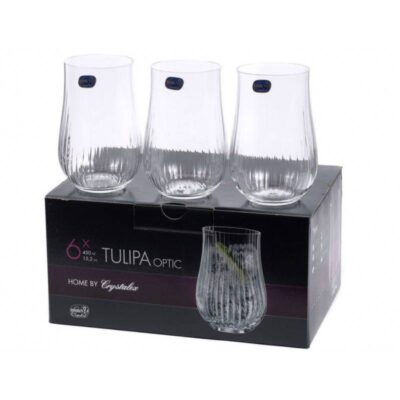 Акції 10 Nabor Stakanov Vysokikh 450Ml6Sht Bohemia Tulipa Optic 1